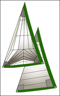 FX cross-cut mainsail and jib drawing